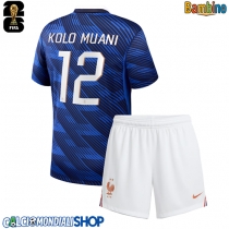 Maglie da calcio Francia Randal Kolo Muani #12 Prima Maglia Bambino Mondiali 2026  Manica Corta (+ Pantaloni corti)